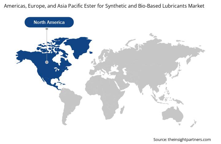 美洲、欧洲和亚太地区合成及生物基润滑油酯市场全球地理分布